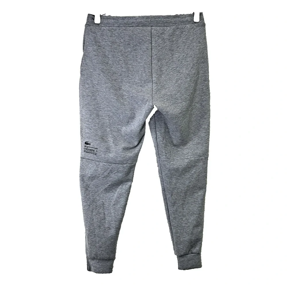 Lacoste Grey Reflective Elastic Waist Tapered Stretch Men's‎ Jogger Pants (M)